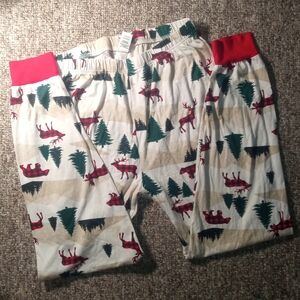 Place Kids Pajama Bottoms with Red and Green Forest Design